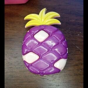 Vintage Large Plastic Purple Pineapple Brooch. 1980s. Approx 3in. Retro. Chunky